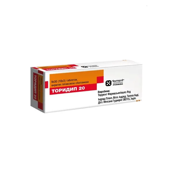 Toridip 20 tablets, film-coated