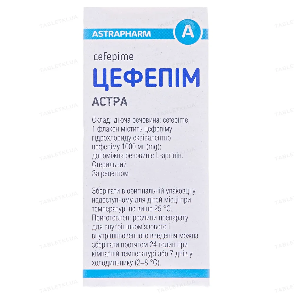 Cefepima Astra polvo para solución para inyección
