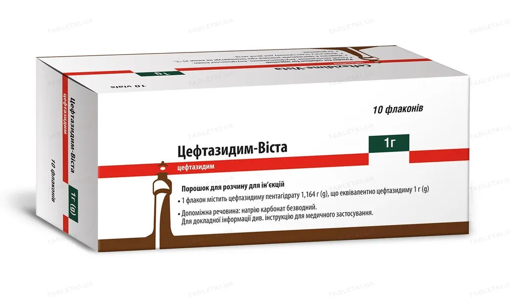 Цефтазидим-виста порошок для инъекций