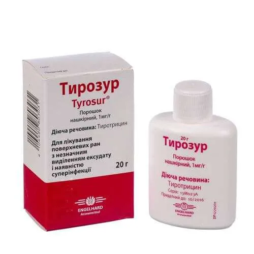 Tyrozur polvo, tópico