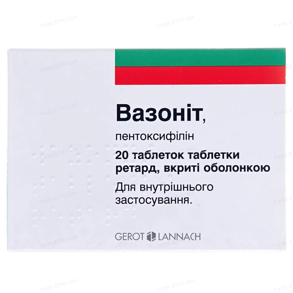 Vasonit compresse rivestite con film, ritardo rilascio